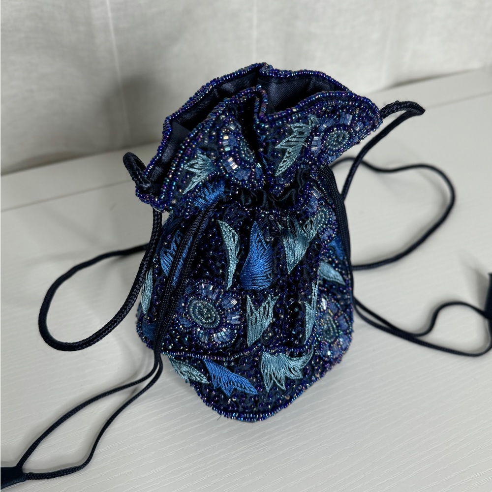 Vintage Beaded Floral Pouch